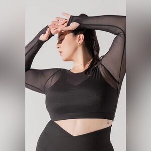 Popflex Coquette Long Sleeve Mesh Bra - Black medium